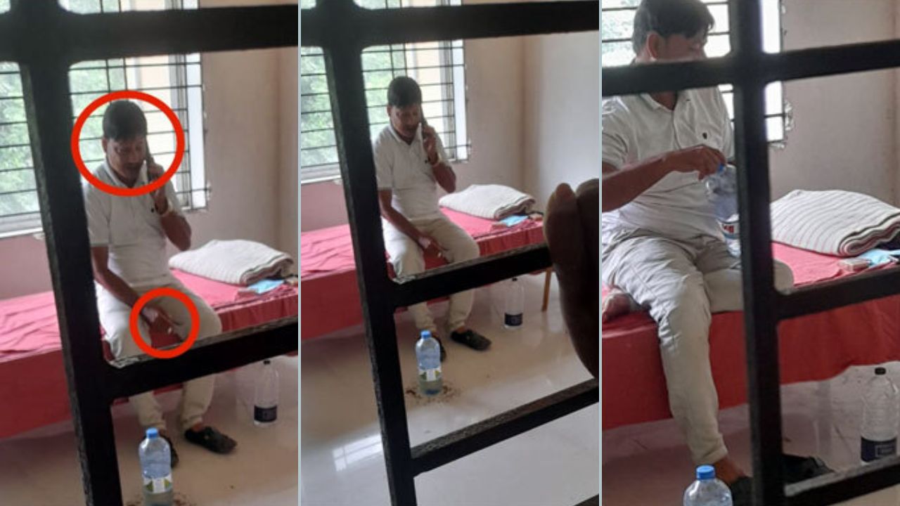 বিএনপির সাবেক নেতা হাজতখানায় বিছানায় শুয়ে সিগারেট হাতে গ্রেফতার
